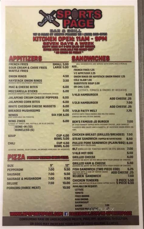 Unwind from a long week at 6.4.3 sports bar & grill, where decadent bites are always on the menu and crafty beers are always in rotation. Menu of Sports Page Bar & Grill in Kennewick, WA 99336
