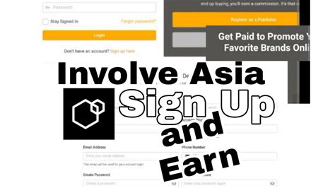 How To Sign Up Involve Asia Affiliate Marketing