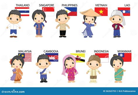 Asean Del Fumetto Illustrazione Di Stock Illustrazione Di Brunei