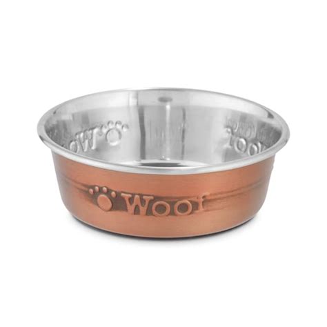 Harmony Copper Woof Stainless Steel Dog Bowl 2 Cups Petco