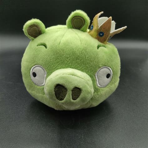Commonwealth Angry Birds Green King Pig Gold Crown No Sound 5 Plush