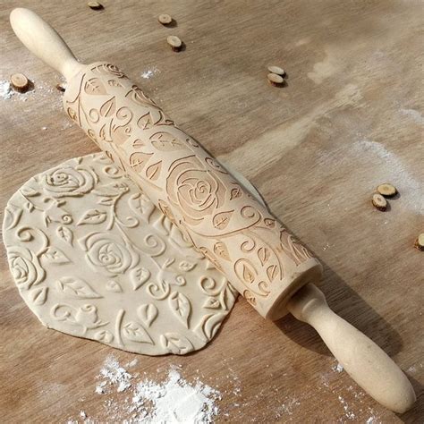 Rose Flower Rolling Pinemboss Rolling Pin Svg Engrave Etsy In 2021