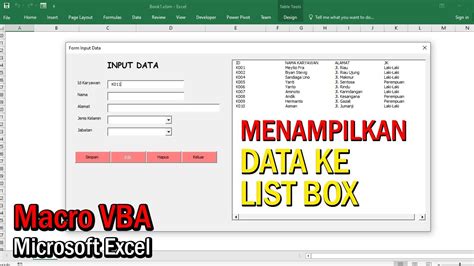 Menampilkan Data Dari Listbox Ke Textbox Vba Excel