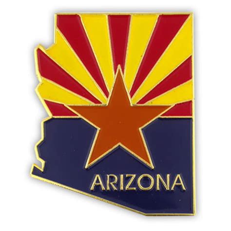 Pinmart State Shape Of Arizona And Arizona Flag Lapel Pin 1 18