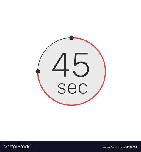 45 Seconds Timer Stopwatch Or Countdown Icon Time Vector Image