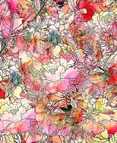 Art pattern floral prints design color pop painting pattern wallpaper floral pr floral. "Colorful Watercolor Floral Pattern Abstract Sketch ...