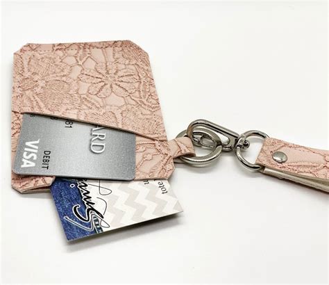 Credit Card Holder With Keychain Two Slots Card Pouch Key Etsy