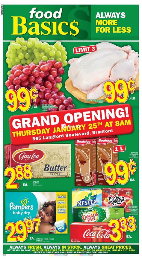 Food Basics Bradford Location Grand Opening Flyer January 25 To 31 Canada