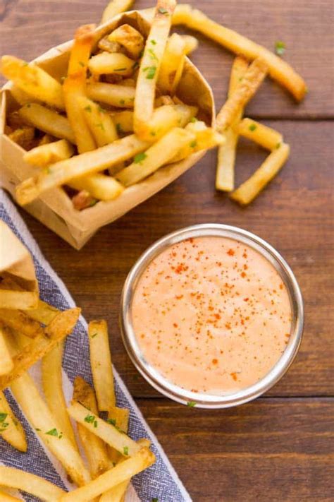 Addictive, homemade sweet potato fries seasoned with garlic, chili powder, salt and pepper and baked in the oven or air fryer until extra crispy. Fries with Homemade Recipe for Fry Sauce in Cup | Sweet ...