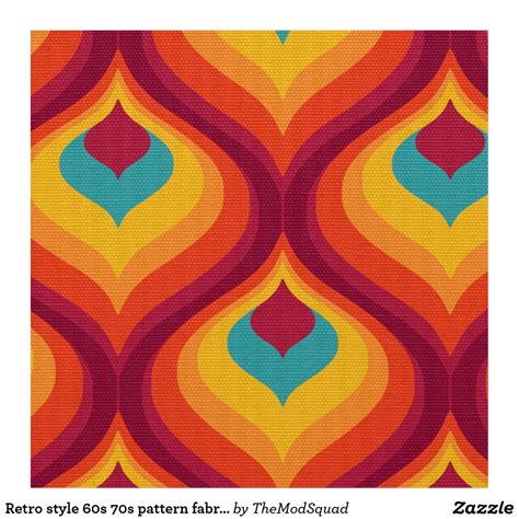 Retro Style 60s 70s Pattern Fabric Retro Prints Fabric Patterns