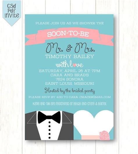 future mr and mrs couples shower or bridal shower invite 5x7 printable on etsy 13 00