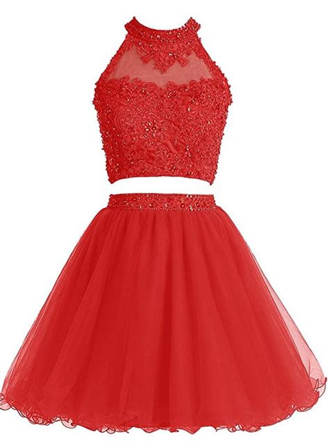 short dress homecoming grade graduation dresses sexy red two pieces prom dresses homecoming