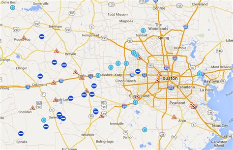 Texas Road Closures Flooding Map