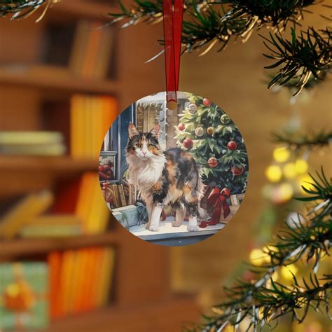 Personalized Calico Cat Ornament Norwegian Cat Mom T Holiday Cat