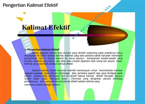 Contoh Kalimat Efektif Dan Tidak Efektif Ciri Syarat Dan