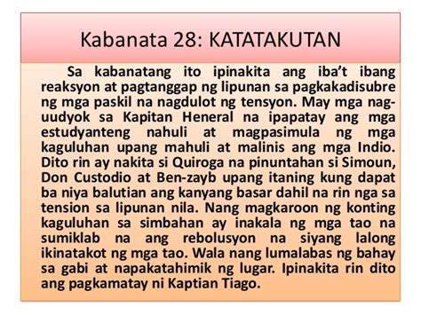 El Filibusterismo Kabanata 28 Buod Brainly Isa Brilyante