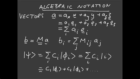 Algebraic Notation In Quantum Mechanics Youtube