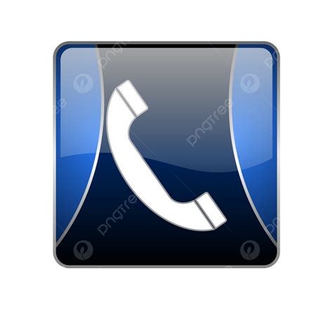 Teléfono Azul Cuadrado Web Brillante Icono Telefonía Png Dibujos Sitio