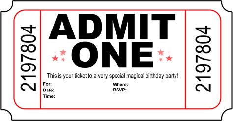Free Printable Ticket Invitation Templates - Free Printable