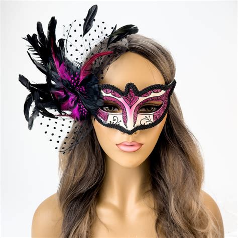 luxury black pink masquerade masks masquerade mask feathers luxury headdress feather masquerade