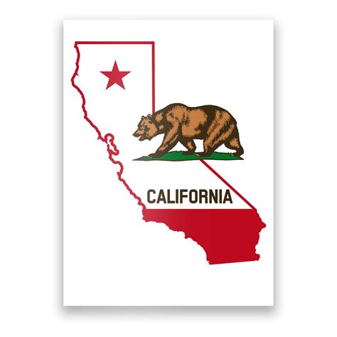 California State Bear Flag Poster Teeshirtpalace