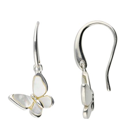 Mother Of Pearl Butterfly Drop Earrings Buy Online Free Insured Uk