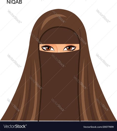 Arab Niqab Beautiful Arabic Woman Royalty Free Vector Image