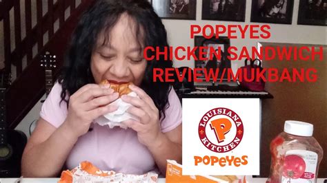 Popeyes Chicken Sandwich Mukbang Review Youtube