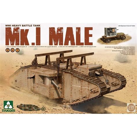 Takom Tak2031 Wwi Heavy Battle Tank Mk I Model Kit Male 2 In 1 Buy