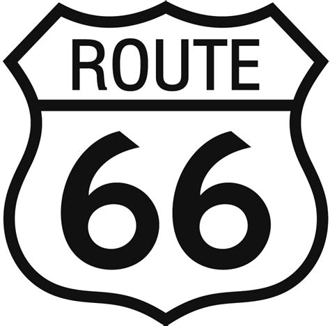 Route 66 Sign Outline Usa America Wall Stickers Wall Art Decal