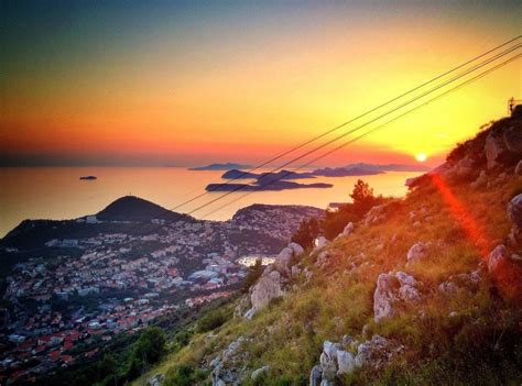 Sunset Over The Islands Off Dubrovnik Croatia Travel