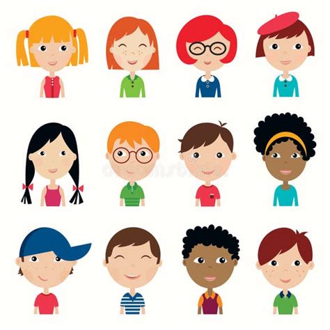Kids Faces Stock Illustrations 7868 Kids Faces Stock Illustrations
