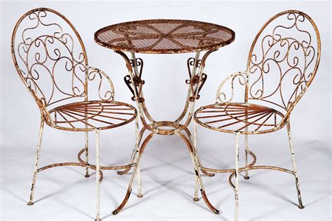Check spelling or type a new query. Wrought Iron Bistro Table & 2 Chairs Set