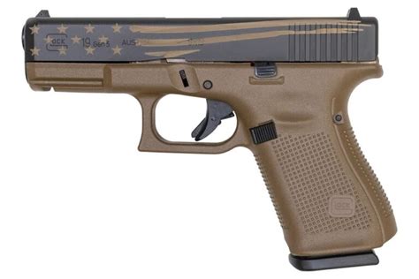 Glock 19 Gen5 9mm Pistol With Fde Frame And Distressed Fde Flag