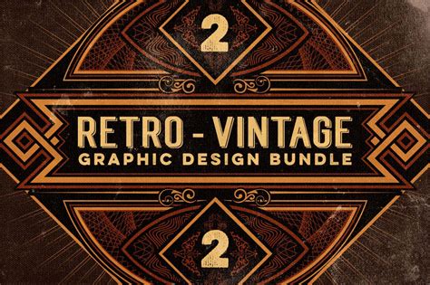 BUNDLE 500 Retro Vintage Design Elements MightyDeals