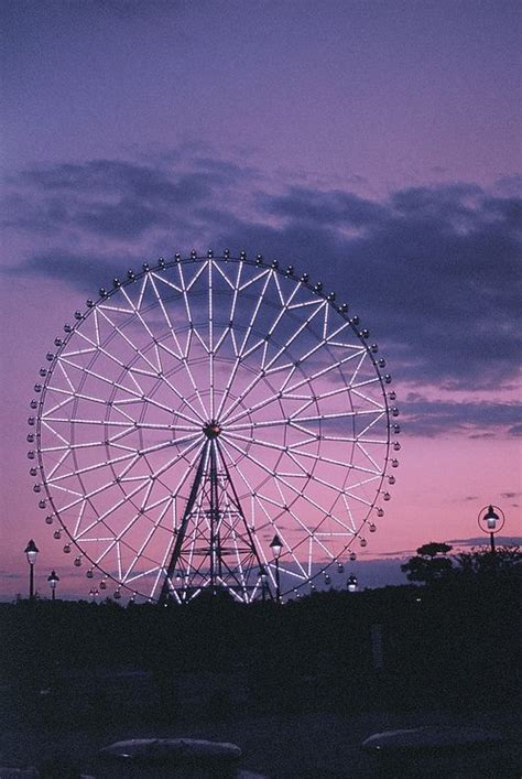 Ferris Wheel Purple And Sky Image Scenery Wallpaper Aesthetic