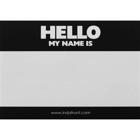 Hello My Name Is Stickers Zwart Indafront