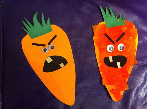Creepy Carrots With And Without Tissue Paper Change The Eyes And