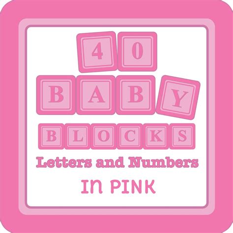 Baby Blocks Digital Clip Art Letters And Numbers In Pink