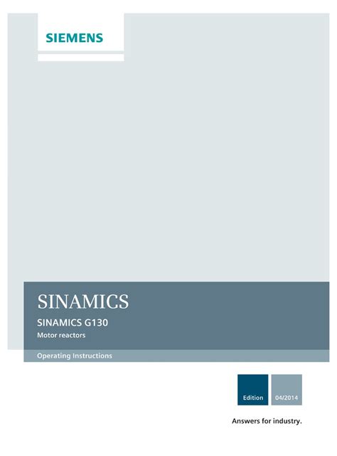 Siemens Sinamics G130 Operating Instructions Manual Pdf Download