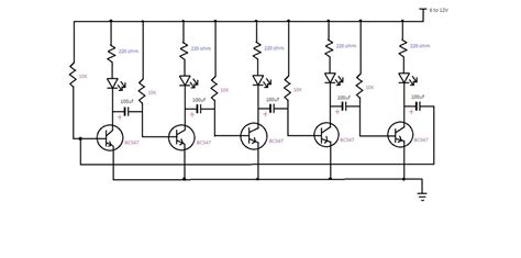 14 5 Led Chaser Circuit Using Transistor Robhosking Diagram