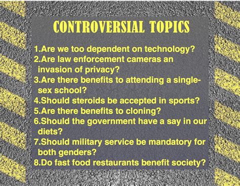 Controversial Topics (c) Kristen Dembroski | Controversial topics, Argumentative writing, Debate 