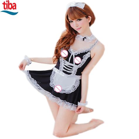 Plus Size Sexy Womens Roleplay Maid Costume Women Exotic Servant