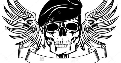 Skull in beret with dagger and wings | Skull | Pinterest | Berets