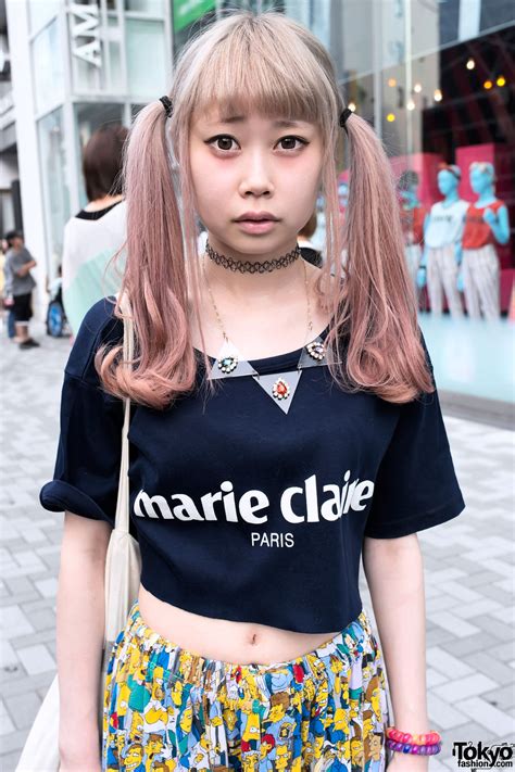 Cute Japanese Twintails Hairstyle And Crop Top Tokyo Fashion