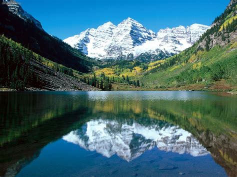 Nature Snow Capped Maroon Bells White River National Forest Colorado