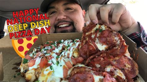 National Deep Dish Pizza Day Bjs Brewhouse Mukbang Eden Goes On