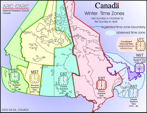 Arrogburo Map Of Time Zones In Canada
