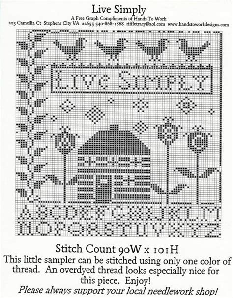 Live Simply Freebie Cross Stitch Sampler Patterns Cross Stitch
