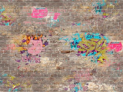 Brick Wall Graffiti Background
